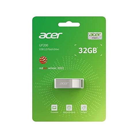 Memoria Acer Usb 2.0 Uf200 32gb Metalica, 30mb/S (Bl.9bwwa.503)