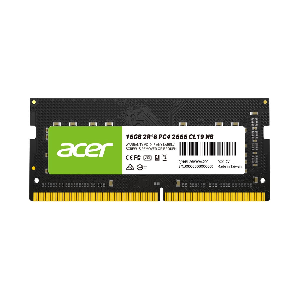 Memoria Ddr4 Acer Sd100 16gb 3200mhz Sodimm Cl22 (Bl.9bwwa.214)