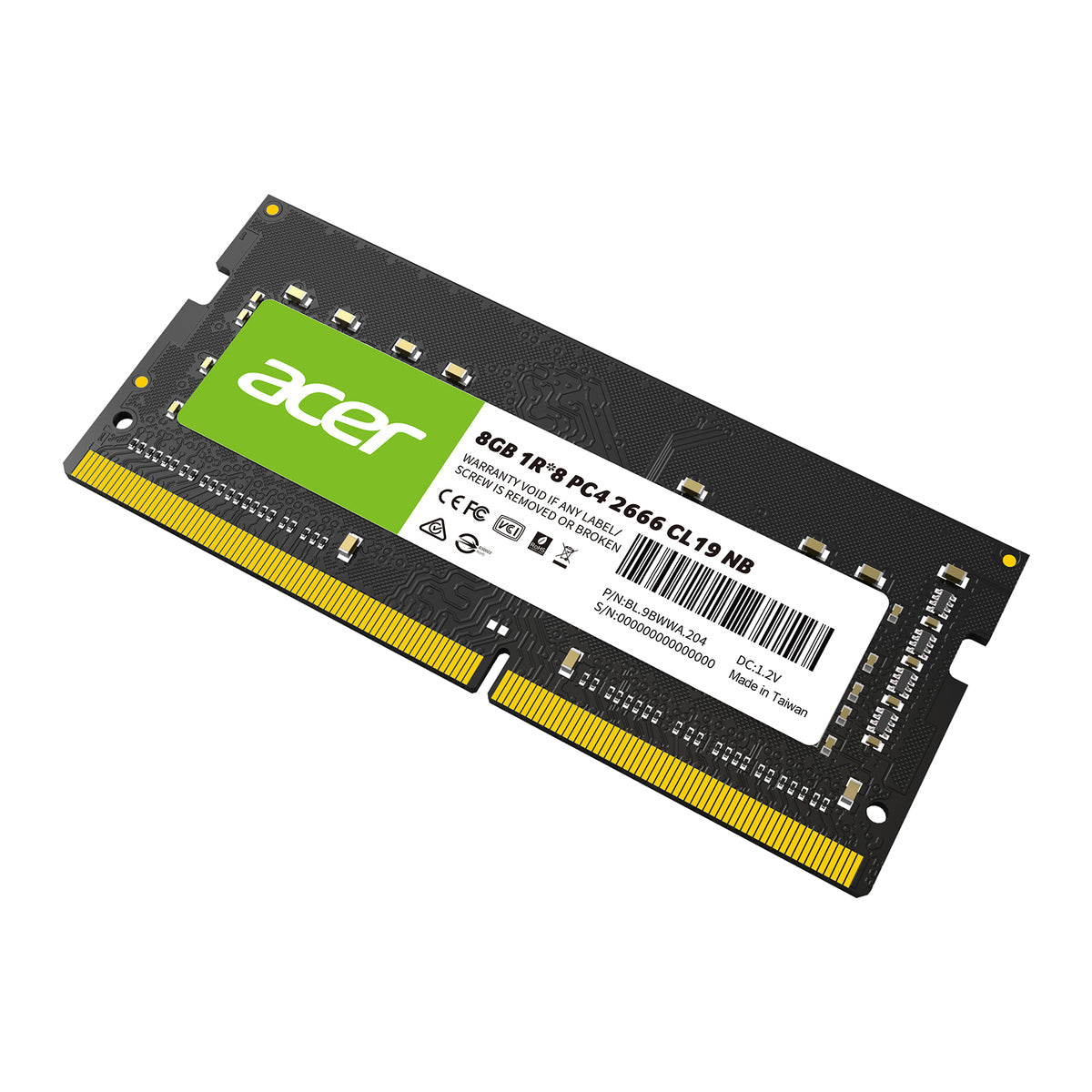 Memoria Ddr4 Acer Sd100 8gb 2666mhz Sodimm Cl19 (Bl.9bwwa.204)