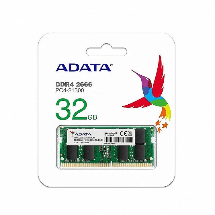 Memoria Ddr4 Adata 32gb 2666 Mhz Sodimm (Ad4s266632g19-Sgn)