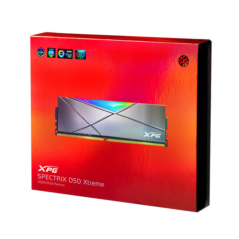 Memoria Ddr4 Xpg D50 Extreme 16gb Rgb 4800mhz Kit 2 (Ax4u48008g19k-Dgm50x)