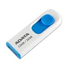 Memoria Flash Adata C008 16gb Usb 2.0 Blanco Con Azul (Ac008-16g-Rwe)