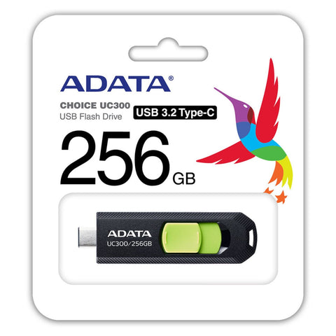 Memoria Flash Adata Uc300 256gb Usb-C 3.2 Verde (Acho-Uc300-256g-Rbk/Gn)