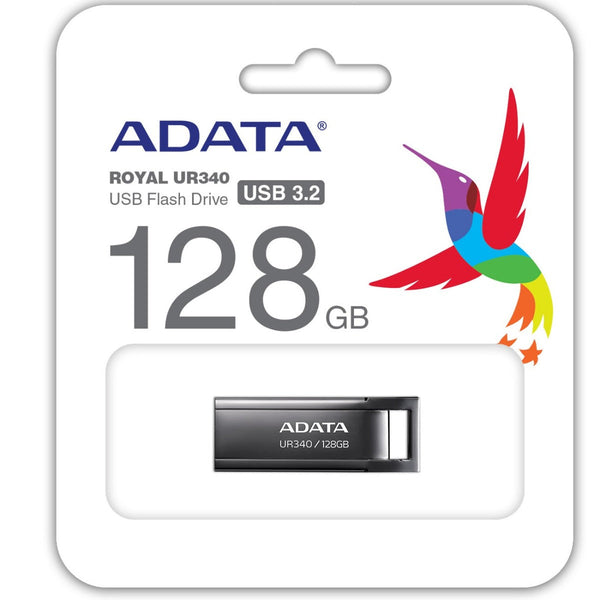 Memoria Flash Adata Ur340 128gb Usb 3.2 Negro (Aroy-Ur340-128gbk)