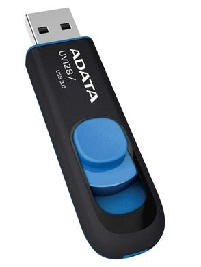 Memoria Flash Adata Uv128 32gb Usb 3.0 Negro Con Azul (Auv128-32g-Rbe)