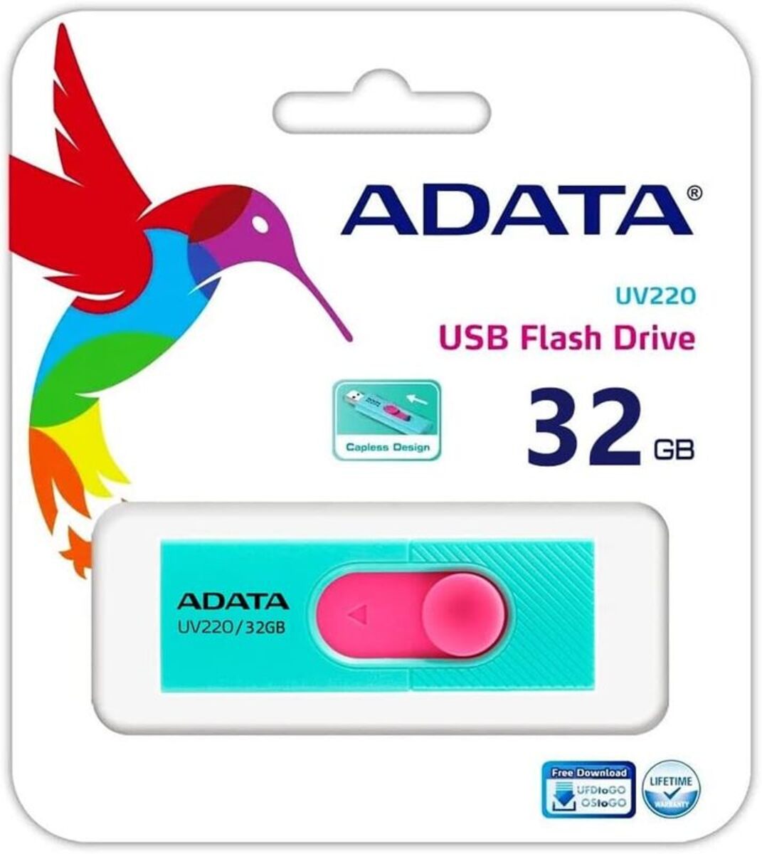 Memoria Flash Adata Uv220 32Gb Usb 2.0 Azul,  Rosa   (Auv220-32G-Rgnpk)