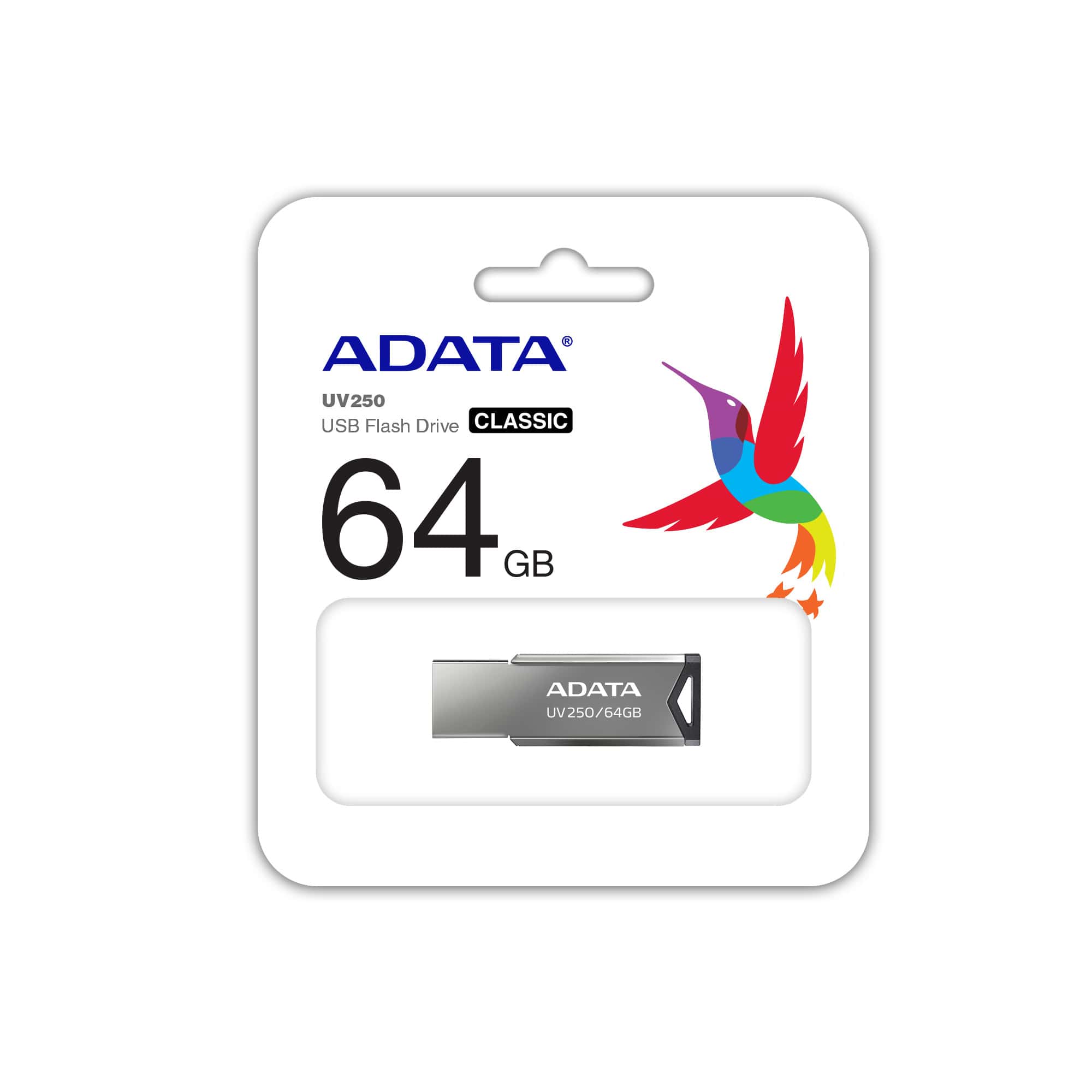 Memoria Flash Adata Uv250 16gb Usb 2.0 Plata (Auv250-16g-Rbk)