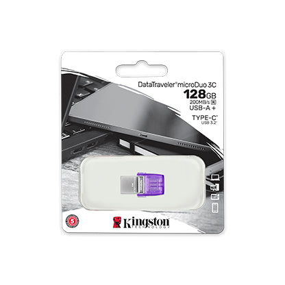 Memoria Flash Kingston 128gb Microduo 3c Usb Type A-C(Dtduo3cg3/128gb)