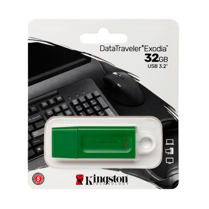 Memoria Flash Kingston 32 Gb Usb 3.2 Gen 1 Color Verde (Kc-U2g32-7gg)