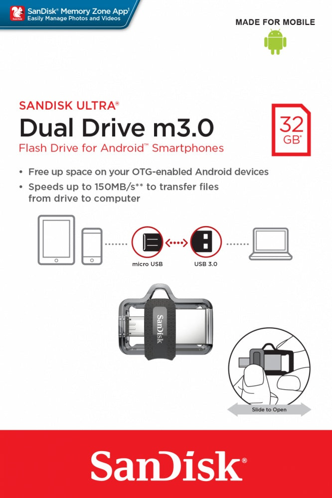 Memoria Flash Sandisk Ultra Dual Usb Drive 32Gb 3.0 (Sddd3-032G-G46)