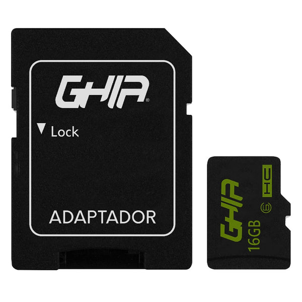 Memoria Ghia 16gb Tipo Micro Sd Clase 10 Con Adaptador