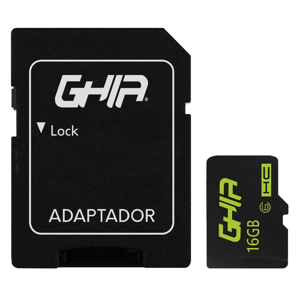 Memoria Ghia 16gb Tipo Micro Sd Clase 6 Con Adaptador