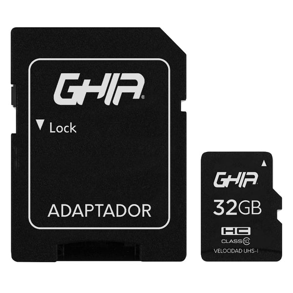 Memoria Ghia 32gb Tipo Micro Sd Clase 10 Con Adaptador