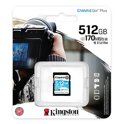 Memoria kingston sdxc canvas go! Plus 170rc10 uhs-i u3 v30(sdg3/512gb)