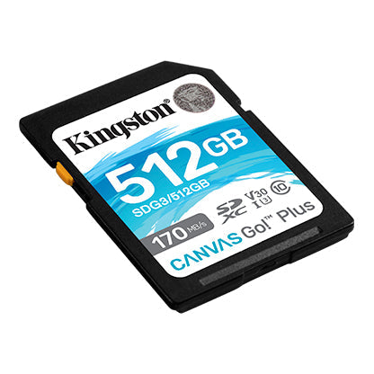 Memoria kingston sdxc canvas go! Plus 170rc10 uhs-i u3 v30(sdg3/512gb)