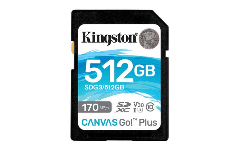 Memoria kingston sdxc canvas go! Plus 170rc10 uhs-i u3 v30(sdg3/512gb)