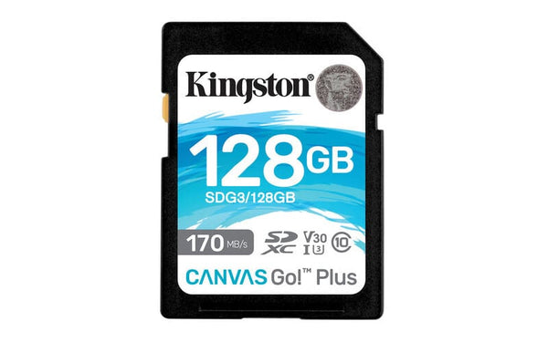 Memoria kingston sdxc canvas go! Plus 170rc10 uhs-i u3 v30(sdg3/128gb)