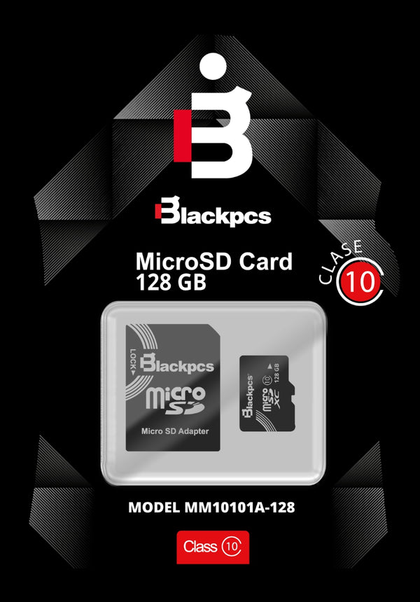 Memoria Micro Sd Blackpcs Cl10 128gb Con Adaptador (Mm10101a-128)