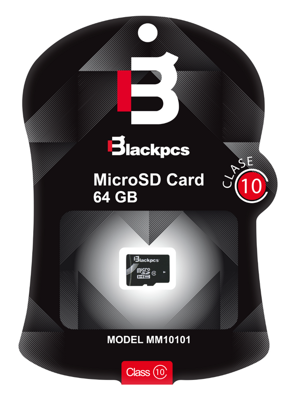 Memoria Micro Sd Blackpcs Cl10 64gb Con Adaptador (Mm10101a-64)