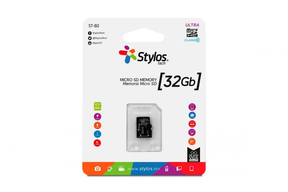Memoria Micro Sd Stylos 32gb S/A Clase 10 (Stmsds3b)