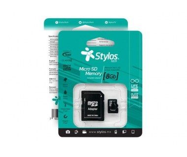 Memoria Micro Sd Stylos 8 Gb Clase 10 Con Adaptador STMSD81B