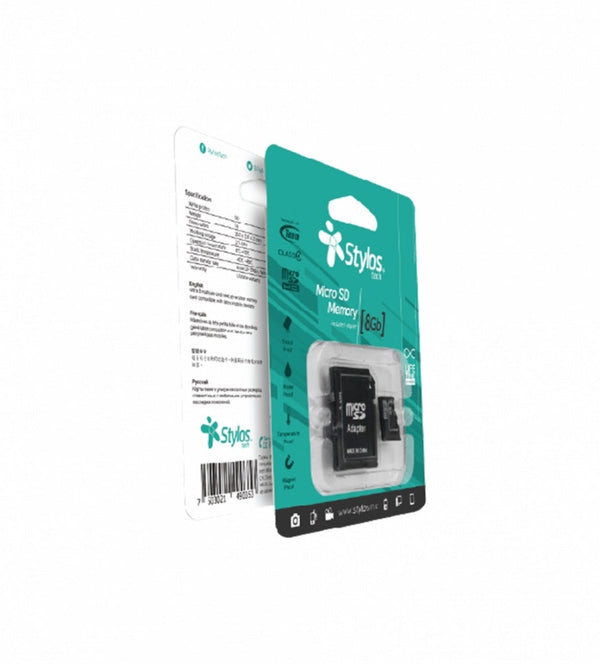 Memoria Micro Sd Stylos 8 Gb Clase 10 Con Adaptador STMSD81B