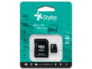 Memoria Micro Sd Stylos 8 Gb Clase 10 Con Adaptador STMSD81B