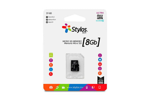 Memoria Micro Sd Stylos 8gb S/A Clase 10 (Stmsds1b)