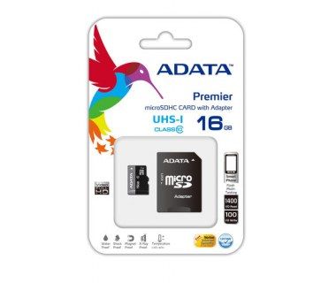 Memoria Micro Sdhc Adata 16gb Uhs-I U1 C/Adapt (Ausdh16guicl10-Ra1)