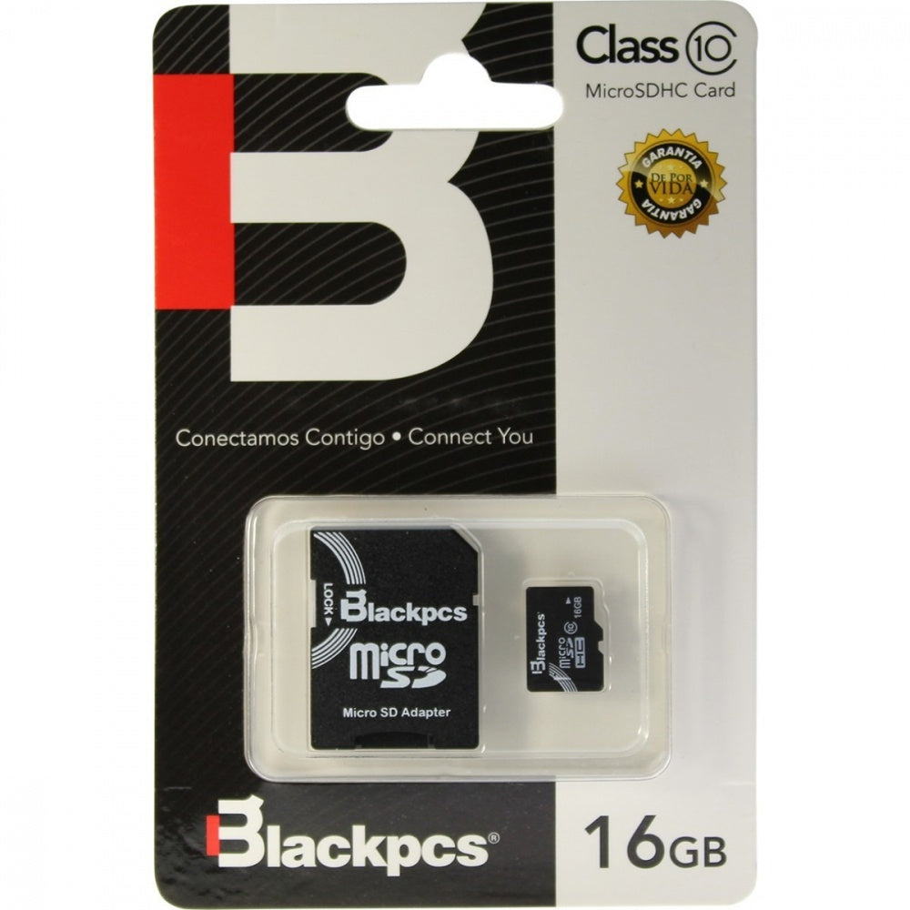 Memoria Micro Sdhc Blackpcs 16gb Clase 10 (Mm10101-16)