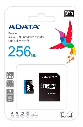 Memoria Micro Sdxc Adata 256gb Uhs-I Cl10 A1 (Ausdx256guicl10a1-Ra1)