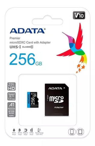 Memoria Micro Sdxc Adata 256gb Uhs-I Cl10 A1 (Ausdx256guicl10a1-Ra1)