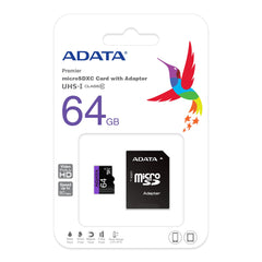 Memoria Micro Sdxc Adata 64gb Uhs-I U1 Con Adaptador - (Ausdx64guicl10-Ra1)