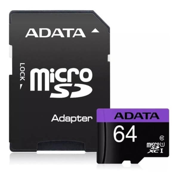 Memoria Micro Sdxc Adata 64gb Uhs-I U1 Con Adaptador - (Ausdx64guicl10-Ra1)