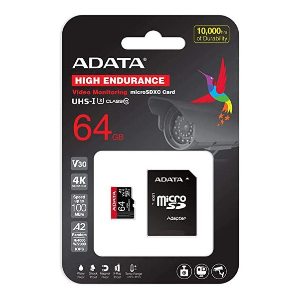 Memoria Micro Sdxc Adata 64gb Uhs-I U3 V30s High Con Adaptador (Ausdx64gui3v30sha2-Ra1)