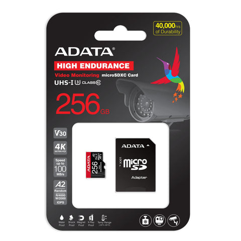 Memoria Microsdxc Adata 256gb Uhs-I U3 V30s Hi Con Adaptador (Ausdx256gui3v30sha2-Ra1)