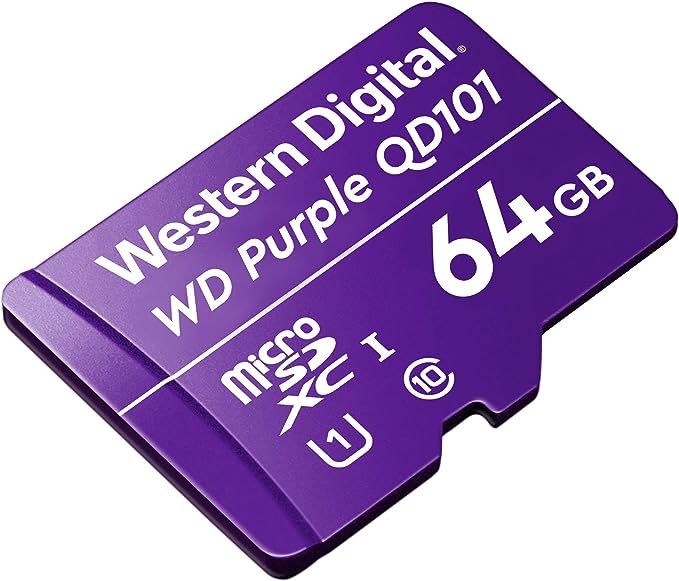 Memoria Western Digital Micro Sdxc 64gb Wd Purple Sd Qd101 - para Videovigilancia (WDD064G1P0C)