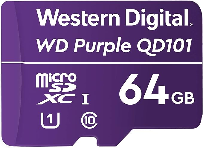 Memoria Western Digital Micro Sdxc 64gb Wd Purple Sd Qd101 - para Videovigilancia (WDD064G1P0C)