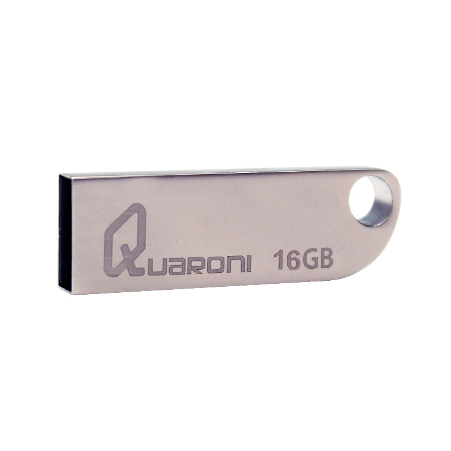 Memoria Quaroni 16gb Usb 2.0 Cuerpo Metalico Compatible Con Windows, Mac, Linux