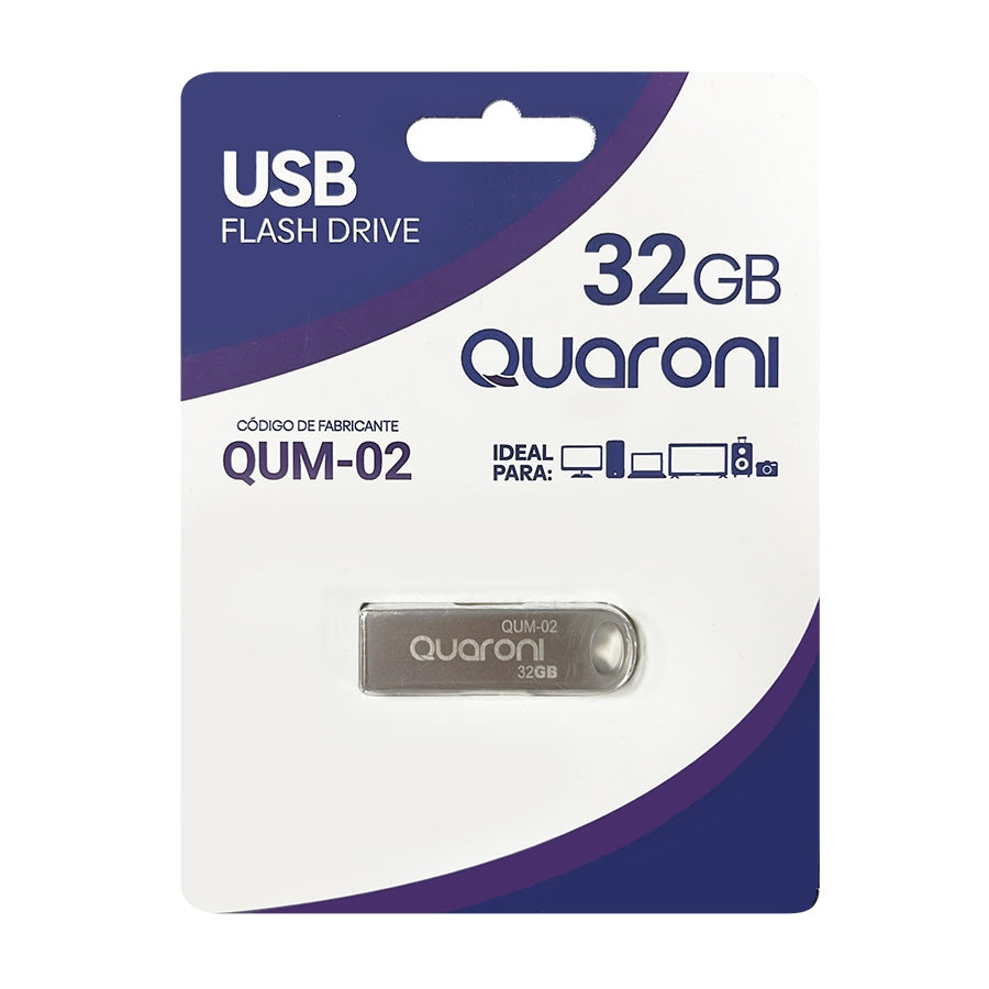 Memoria Quaroni 32gb Usb Metalica Usb 2.0 Compatible Con Android, Windows, Mac