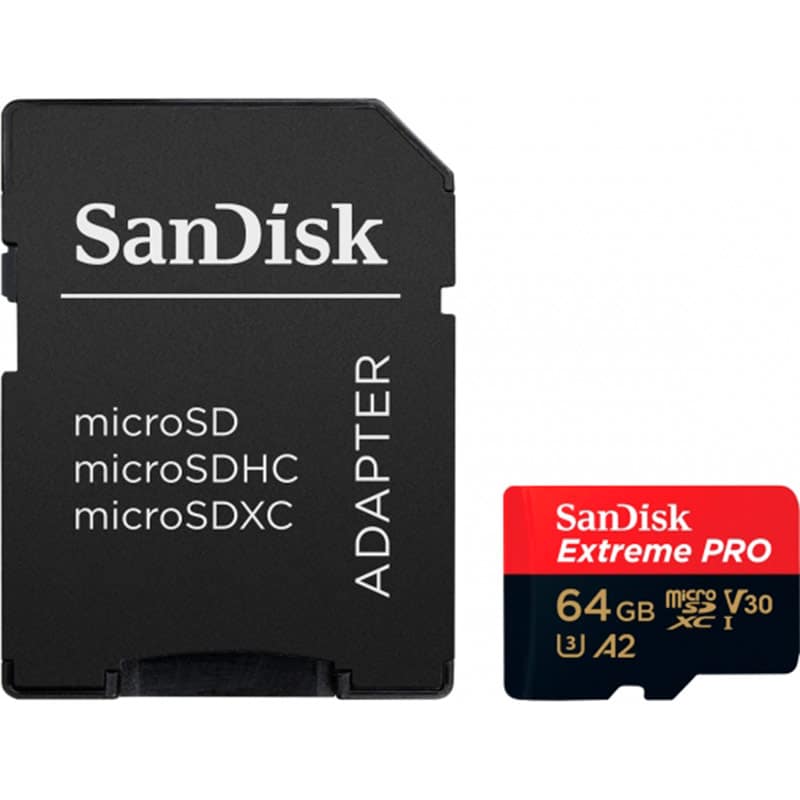 Memoria Sandisk Micro Sd Extreme Pro 64gb V30 A2 (Sdsqxcy-064g-Gn6ma)