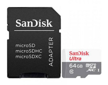 Memoria Sandisk Micro Sdxc Ultra 64gb Cl10 (Sdsqunr-064g-Gn3ma)
