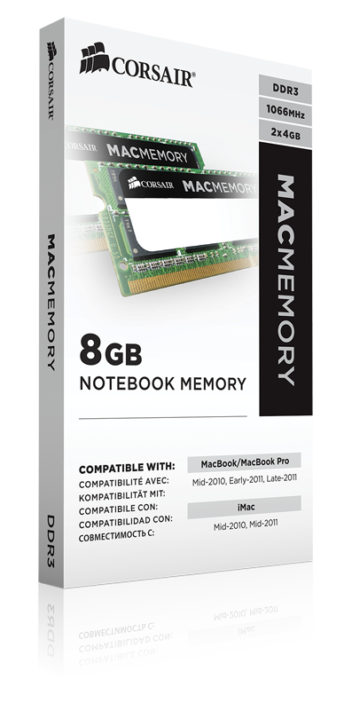 Memoria Sodimm Ddr3l Corsair 8gb 1600mhz Mac (Cmsa8gx3m1a1600c11)