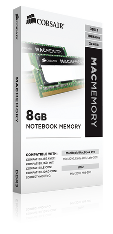 Memoria Sodimm Ddr3l Corsair 8gb 1600mhz Mac (Cmsa8gx3m1a1600c11)