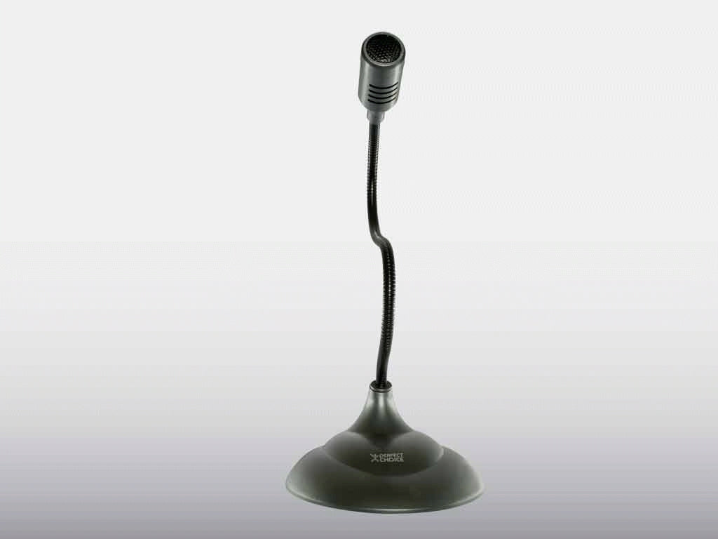 Microfono De Escritorio Con Cuello Flexible 3.5mm Perfect Choice Negro