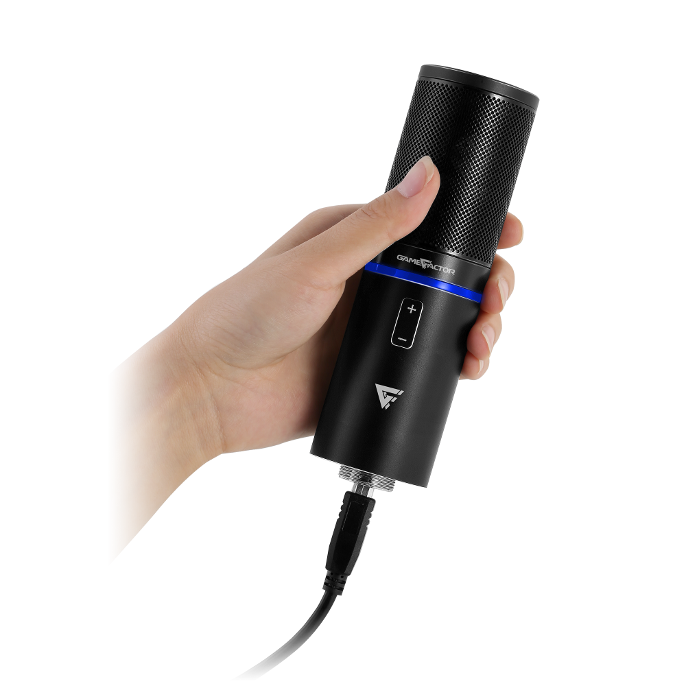 Microfono Game Factor Usb, Led, Ajuste Volumen, Stand, Antipop Mcg700