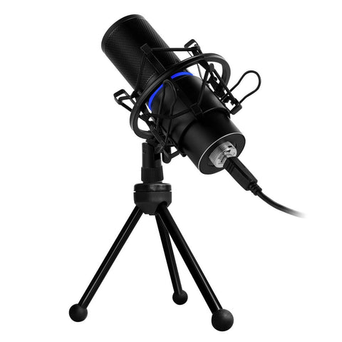 Microfono Game Factor Usb, Led, Ajuste Volumen, Stand, Antipop Mcg700