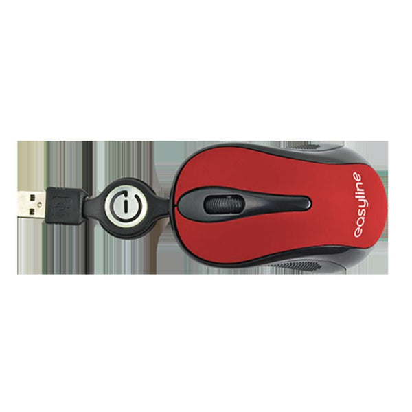 Mini Mouse Optico Retractil Easy Line By Perfect Choice Rojo Usb Compatib.Con Windows Xp,Vista,7, Mac Os