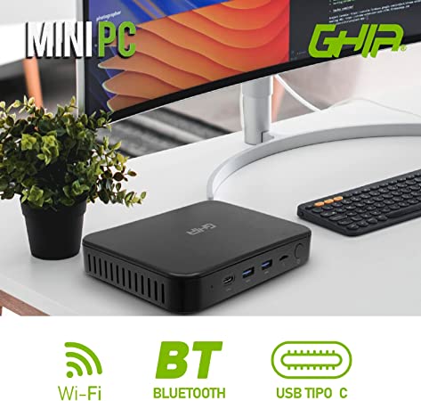 Mini Pc Ghia, Intel Celeron N4020 Dual Core 1.10 Ghz, 4 Gb, Emmc 128 Gb, Wifi-Bt, Win 11 Pro