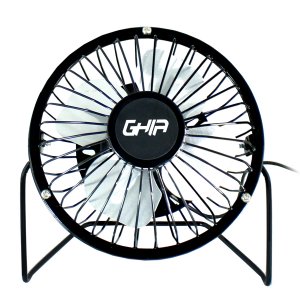 Mini Ventilador De Escritorio Ghia Metalico Color Negro Alimentacion Usb